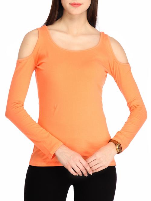 cold shoulder solid top  - 12943416 - Very Small Image - 1