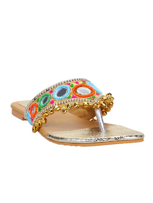 gold pu toe separator kolhapuris - 12944045 - Very Small Image - 1