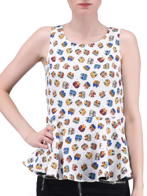 multicolored printed poly crepe top - 1294675 - Very Small Image - 1