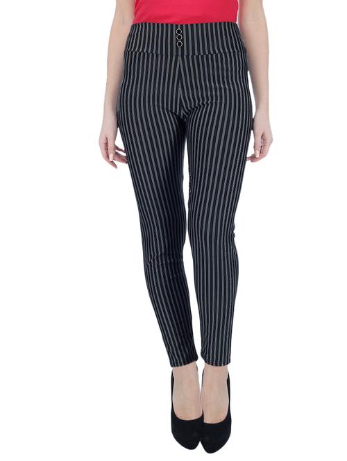 black striped polyester jegging - 12948489 - Very Small Image - 1
