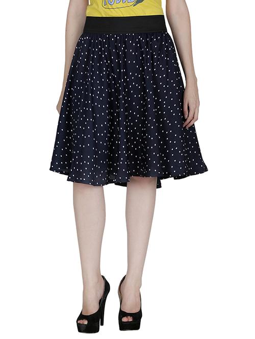 black crepe flared skirt - 12950438 - Very Small Image - 1