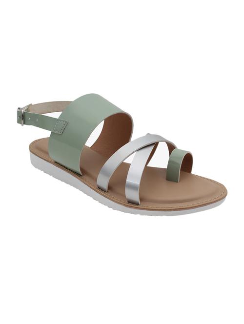 green faux leather back strap sandals - 12950592 - Very Small Image - 1