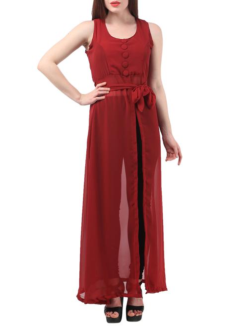 front slit waist tie tunic - 12950967 - Very Small Image - 1