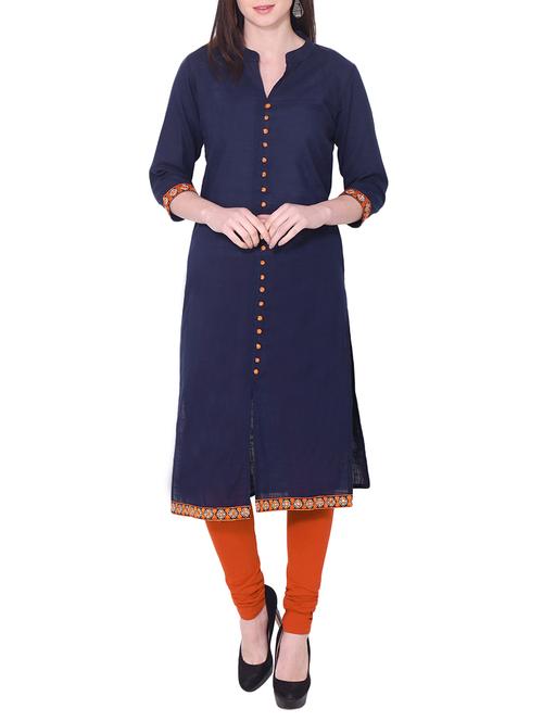 straight solid kurta - 12951537 - Very Small Image - 1