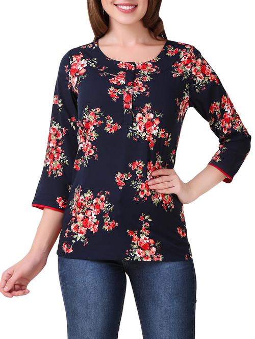 black floral printed cotton top - 12952886 - Very Small Image - 1