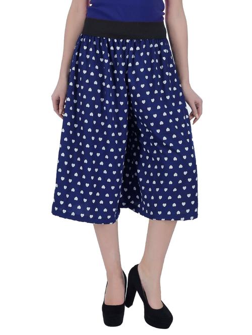 blue printed crepe culottes - 12953119 - Very Small Image - 1