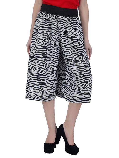 black animal printed crepe culottes - 12953123 - Very Small Image - 1