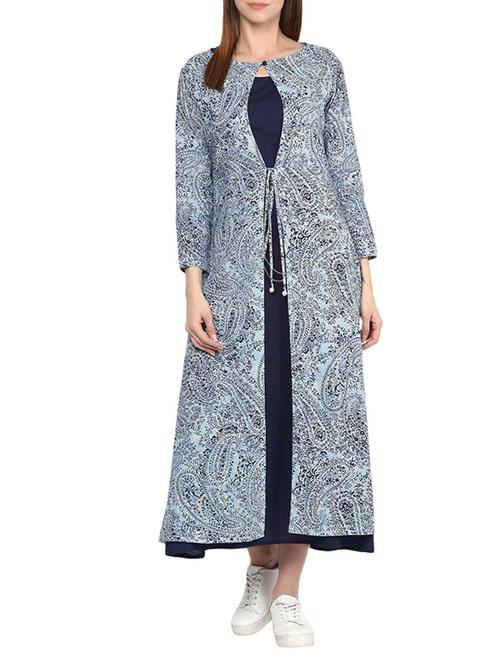 navy blue cotton dress - 12953620 - Very Small Image - 1