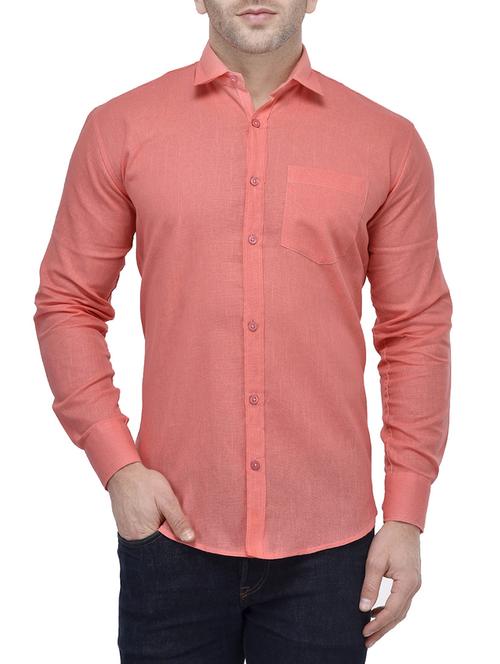 pink cotton casual shirt - 12955363 - Very Small Image - 1