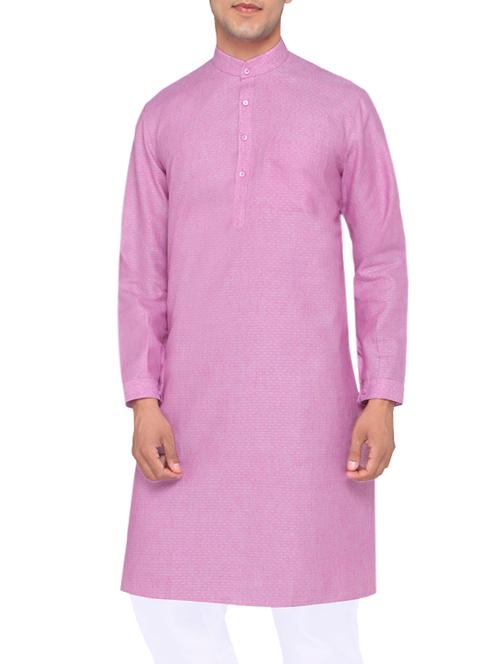 solid purple cotton kurta - 12956498 - Very Small Image - 1