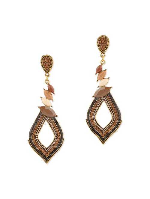 brown metal drop earring - 12957848 - Very Small Image - 1