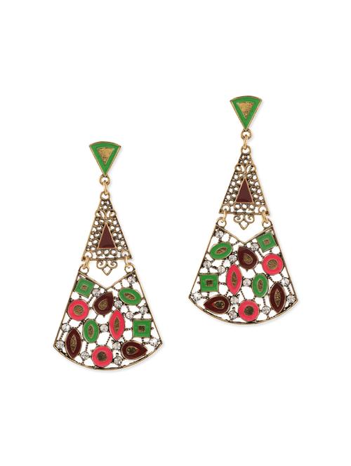 multi colored metal drop earrings - 12957853 - Very Small Image - 1