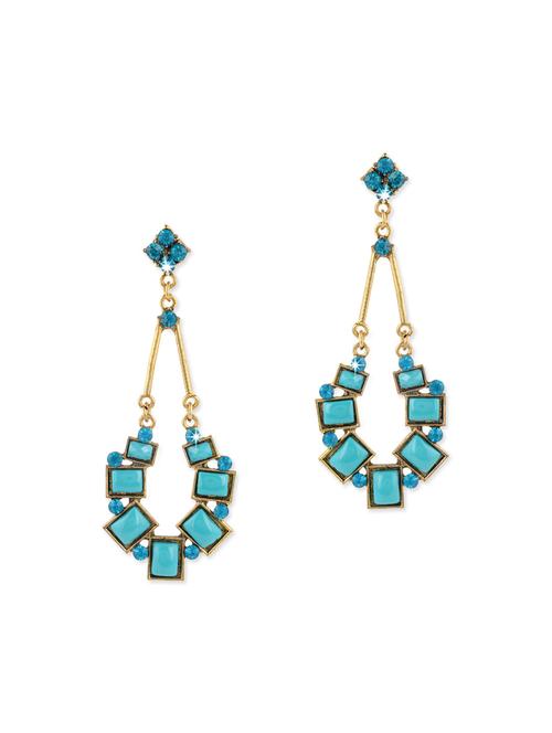 blue metal drop earring - 12957855 - Very Small Image - 1