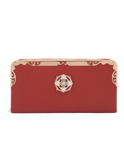 red synthetic leather clutch - 12958338 - Very Small Image - 1
