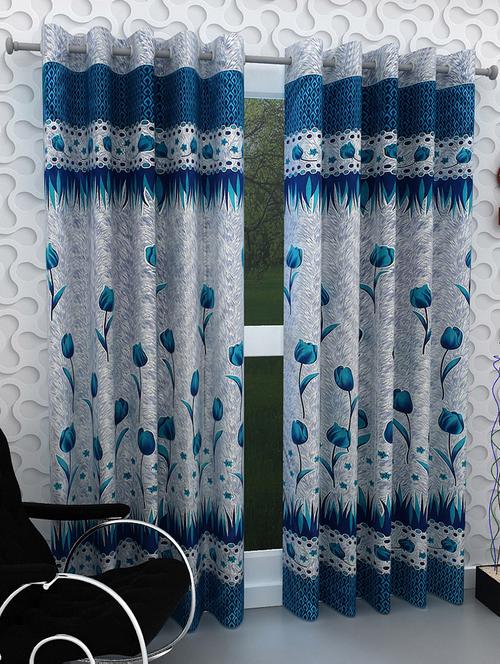 floral print polyester set of 2 curtain - 12958843 - Very Small Image - 1