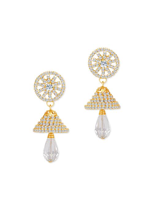 gold metal drop earrings - 12960889 - Very Small Image - 1