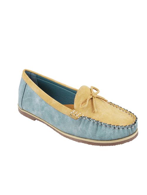 blue faux leather slip on loafers - 12961082 - Very Small Image - 1