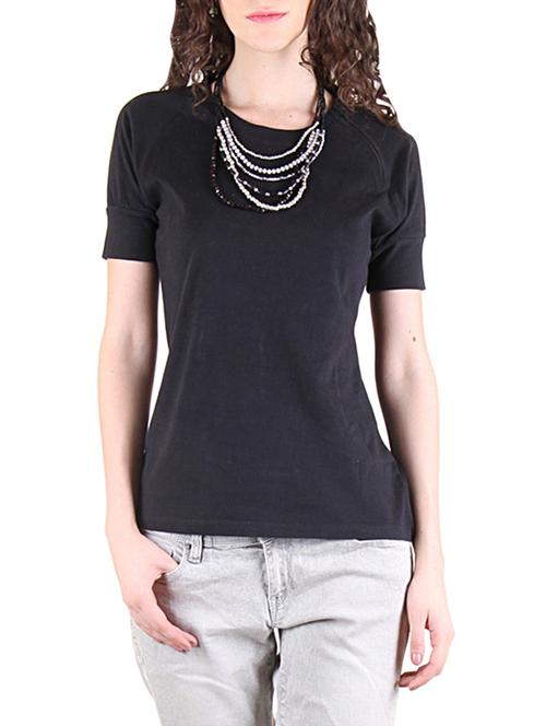 black cotton regular tshirt - 12961297 - Very Small Image - 1