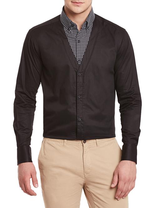 black cotton casual shirt - 12961616 - Very Small Image - 1