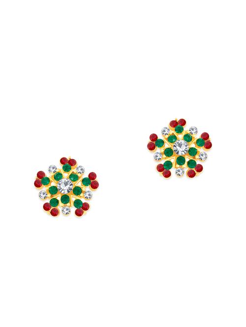 gold metal studs earrings - 12962586 - Very Small Image - 1