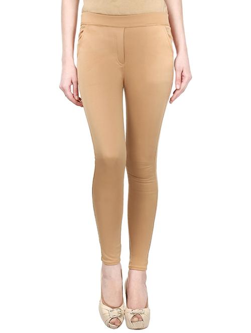 beige polyester jeggings - 12962829 - Very Small Image - 1