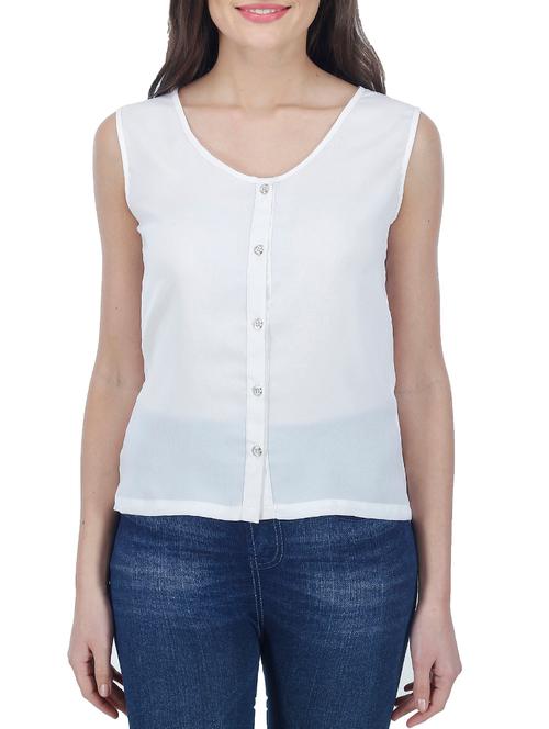 white polyester regular shirt - 12963752 - Very Small Image - 1