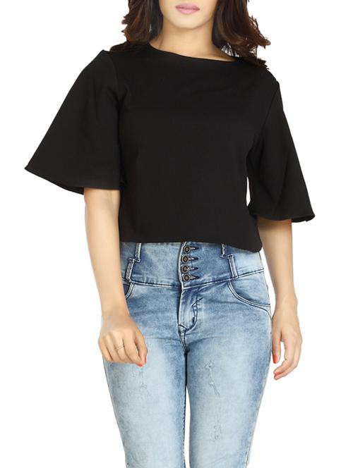 black cotton crop top - 12965049 - Very Small Image - 1