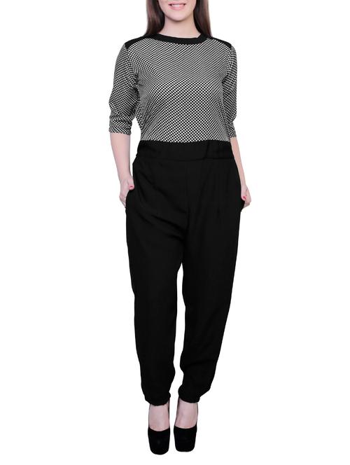 black checkered crepe jumpsuit - 12965063 - Very Small Image - 1