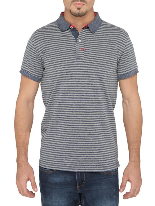 grey cotton striped t-shirt - 12967154 - Very Small Image - 1