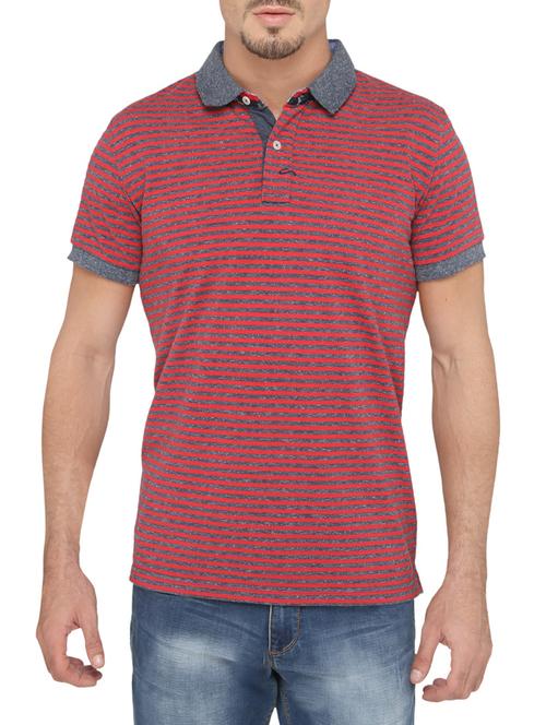 red cotton striped t-shirt - 12967155 - Very Small Image - 1