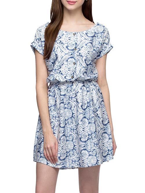 blue printed dress - 12970492 - Very Small Image - 1
