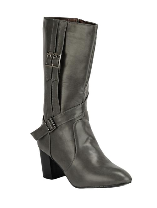 grey leatherette calf  boot - 12971767 - Very Small Image - 1