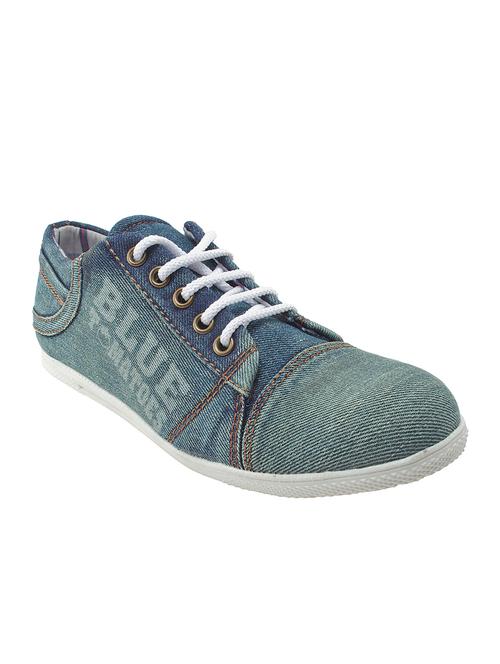 blue denim laceup sneakers - 12972120 - Very Small Image - 1