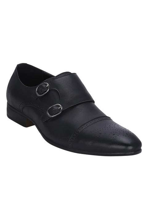 black leather slip on monk strap - 12973465 - Very Small Image - 1