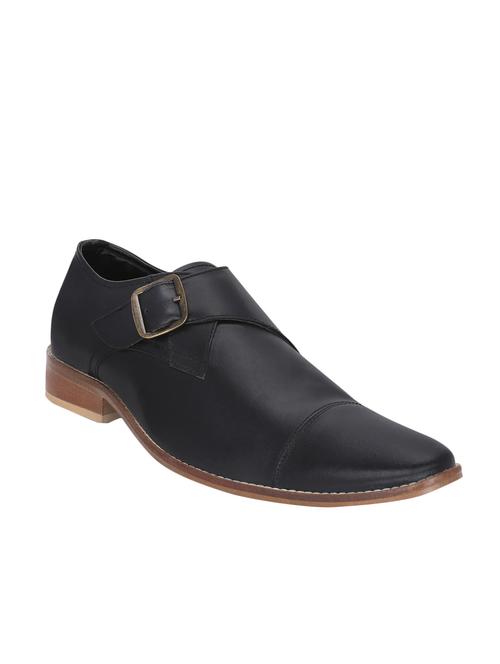 black leather slip on monk strap - 12973545 - Very Small Image - 1
