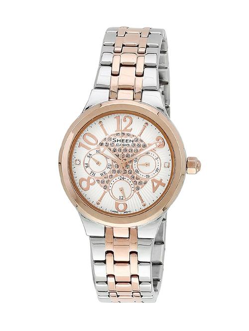casio sheen analog white dial women's watch - sx154 - 12974037 - Very Small Image - 1