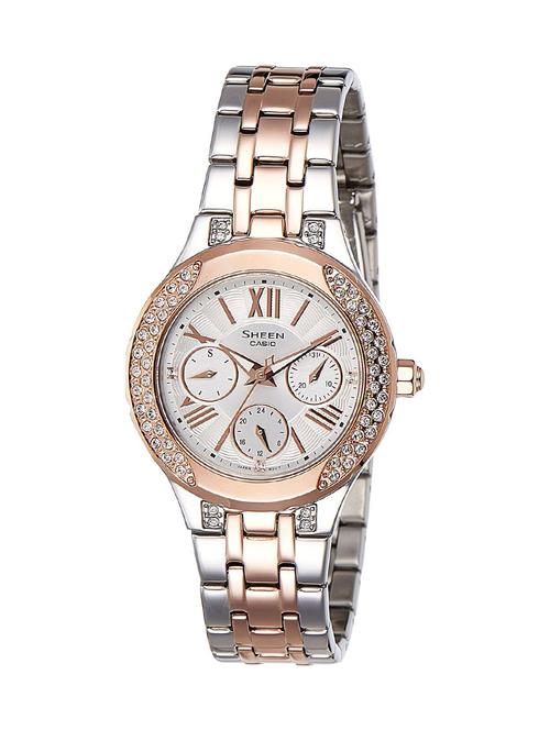 casio sheen analog white dial women's watch - she-3809sg-7audr(sx176) - 12974040 - Very Small Image - 1
