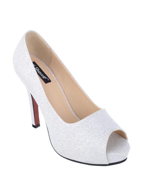 Silver Leatherette Slip On Sandals - 12975240 - Very Small Image - 1