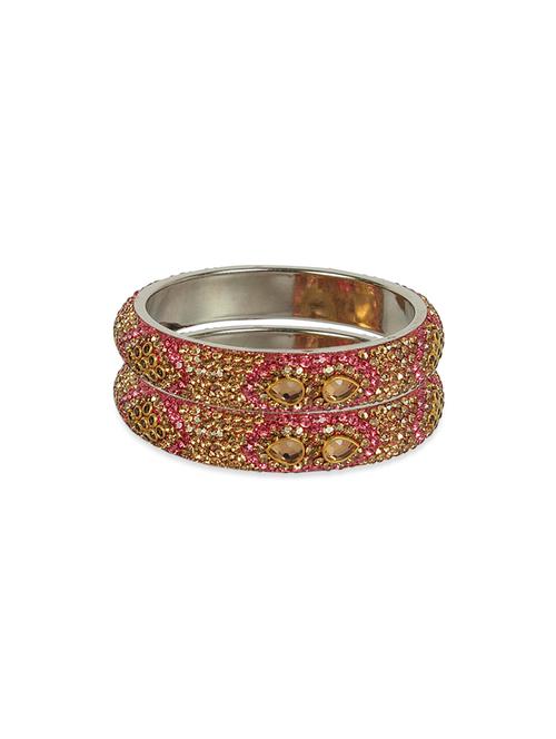 pink gold tone stone bangles - 12978141 - Very Small Image - 1