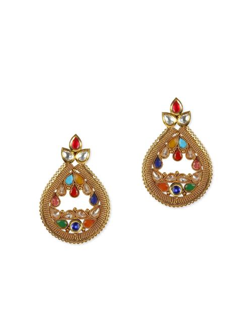 multi colored metal drop earrings - 12978236 - Very Small Image - 1