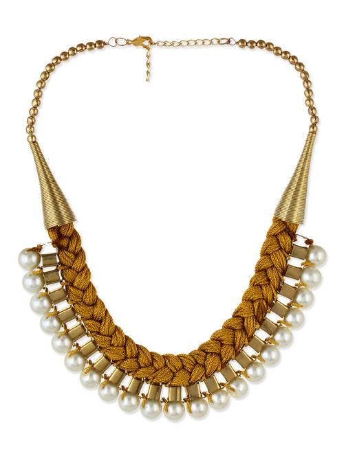 yellow metal short necklace - 12980342 - Very Small Image - 1