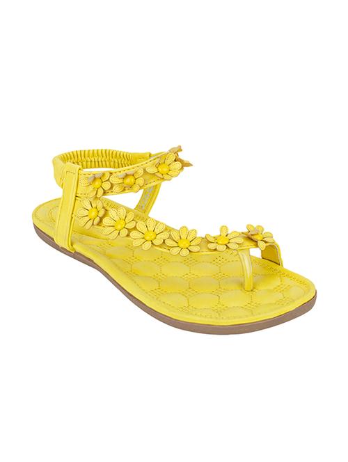 yellow leatherette back strap sandals - 12982735 - Very Small Image - 1