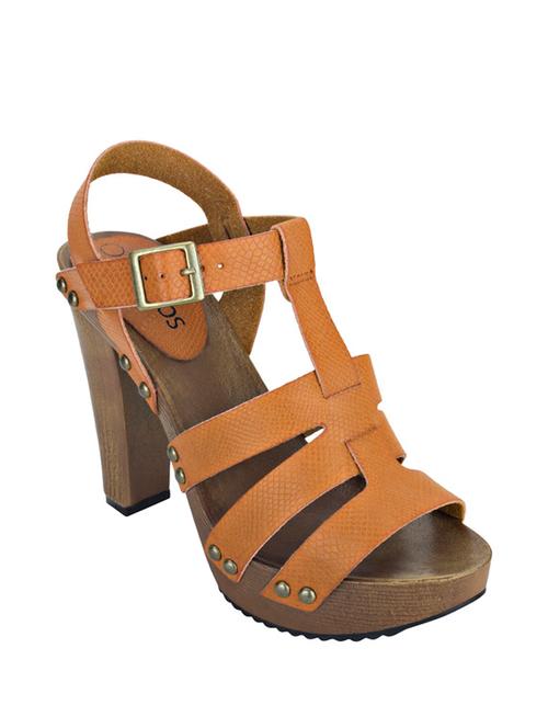 brown leatherette back strap sandals - 12982744 - Very Small Image - 1