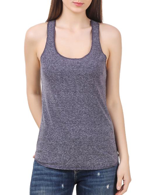 grey cotton racer back top - 12983120 - Very Small Image - 1