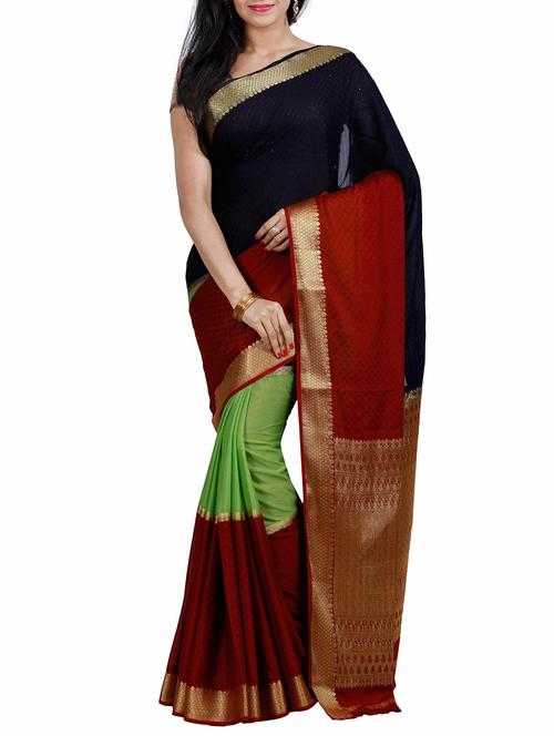 multicolored mysore silk saree - 12985026 - Very Small Image - 1
