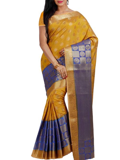 yellow mysore silk saree - 12985055 - Very Small Image - 1