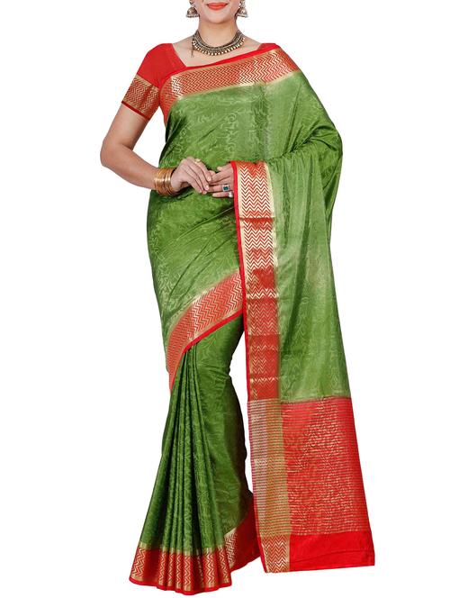 green mysore silk saree - 12985098 - Very Small Image - 1