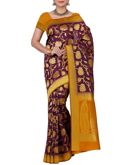 purple mysore silk saree - 12985109 - Very Small Image - 1