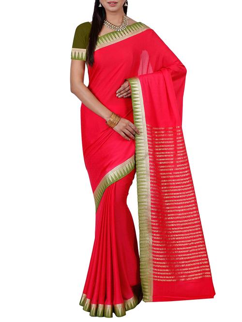 pink mysore silk saree - 12985139 - Very Small Image - 1