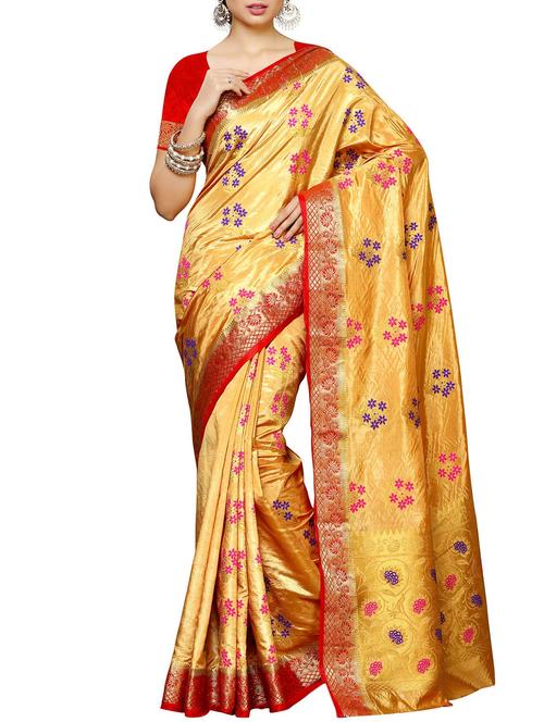 beige mysore silk saree - 12985147 - Very Small Image - 1